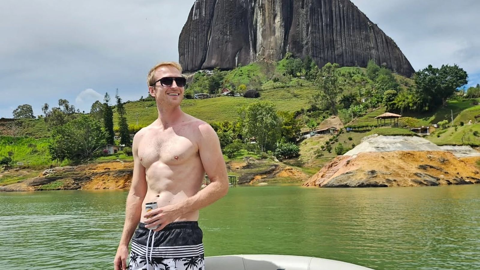 Martin on a boat at Guatape, Colombia.
